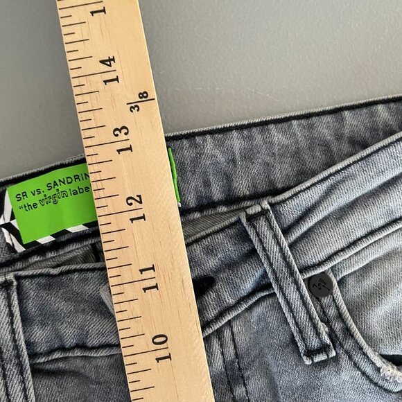 Sandrine Rose Womens 28 Jeans Gray Distressed High Rise Skinny Denim Grunge - Picture 10 of 11